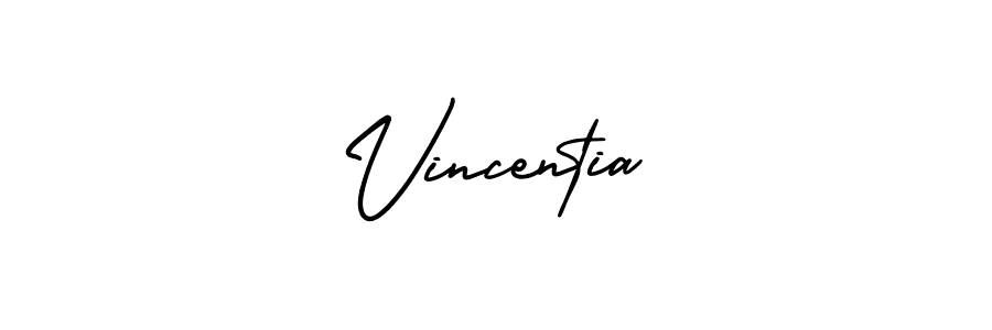 Make a beautiful signature design for name Vincentia. With this signature (AmerikaSignatureDemo-Regular) style, you can create a handwritten signature for free. Vincentia signature style 3 images and pictures png