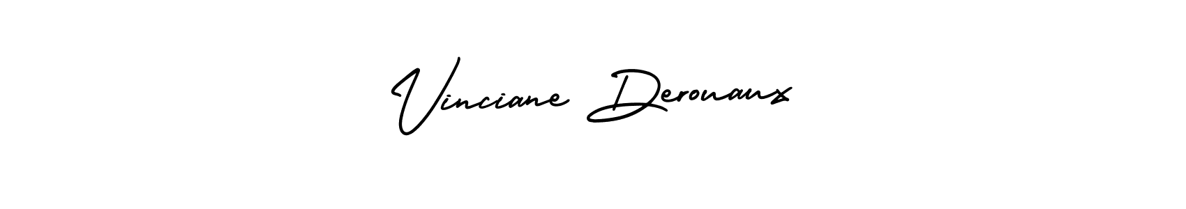 Vinciane Derouaux stylish signature style. Best Handwritten Sign (AmerikaSignatureDemo-Regular) for my name. Handwritten Signature Collection Ideas for my name Vinciane Derouaux. Vinciane Derouaux signature style 3 images and pictures png