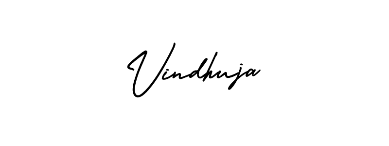 The best way (AmerikaSignatureDemo-Regular) to make a short signature is to pick only two or three words in your name. The name Vindhuja include a total of six letters. For converting this name. Vindhuja signature style 3 images and pictures png