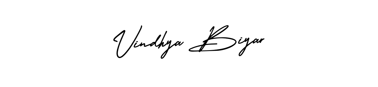 Make a beautiful signature design for name Vindhya Biyar. With this signature (AmerikaSignatureDemo-Regular) style, you can create a handwritten signature for free. Vindhya Biyar signature style 3 images and pictures png