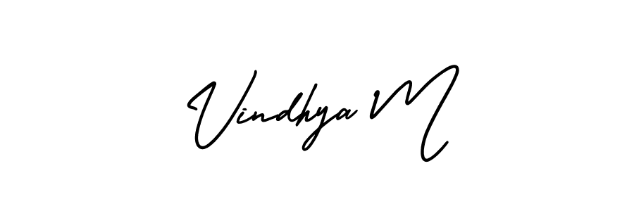 Make a beautiful signature design for name Vindhya M. With this signature (AmerikaSignatureDemo-Regular) style, you can create a handwritten signature for free. Vindhya M signature style 3 images and pictures png