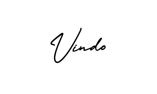 How to make Vindo name signature. Use AmerikaSignatureDemo-Regular style for creating short signs online. This is the latest handwritten sign. Vindo signature style 3 images and pictures png