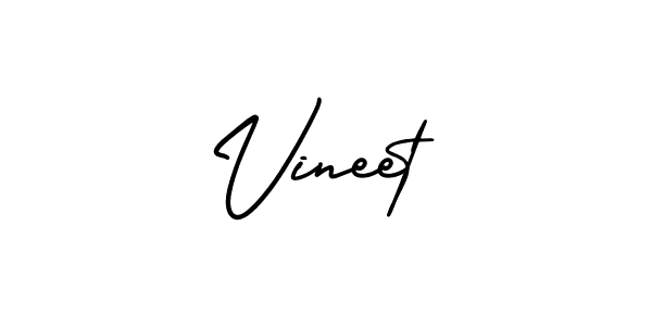 Use a signature maker to create a handwritten signature online. With this signature software, you can design (AmerikaSignatureDemo-Regular) your own signature for name Vineet. Vineet signature style 3 images and pictures png