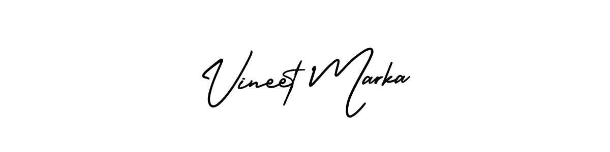 The best way (AmerikaSignatureDemo-Regular) to make a short signature is to pick only two or three words in your name. The name Vineet Marka include a total of six letters. For converting this name. Vineet Marka signature style 3 images and pictures png