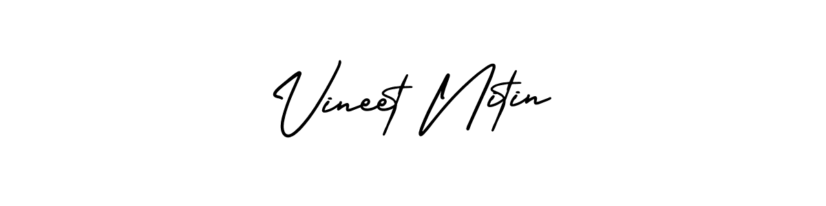 if you are searching for the best signature style for your name Vineet Nitin. so please give up your signature search. here we have designed multiple signature styles  using AmerikaSignatureDemo-Regular. Vineet Nitin signature style 3 images and pictures png