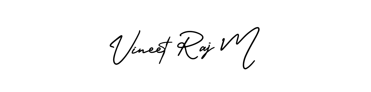 This is the best signature style for the Vineet Raj M name. Also you like these signature font (AmerikaSignatureDemo-Regular). Mix name signature. Vineet Raj M signature style 3 images and pictures png