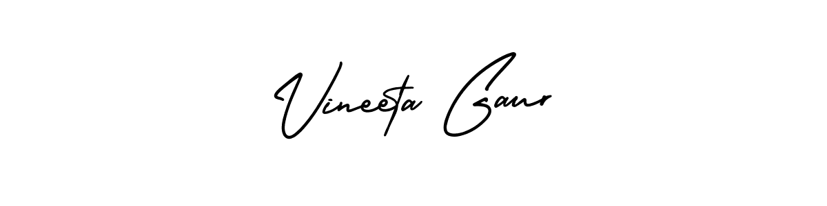 How to make Vineeta Gaur name signature. Use AmerikaSignatureDemo-Regular style for creating short signs online. This is the latest handwritten sign. Vineeta Gaur signature style 3 images and pictures png