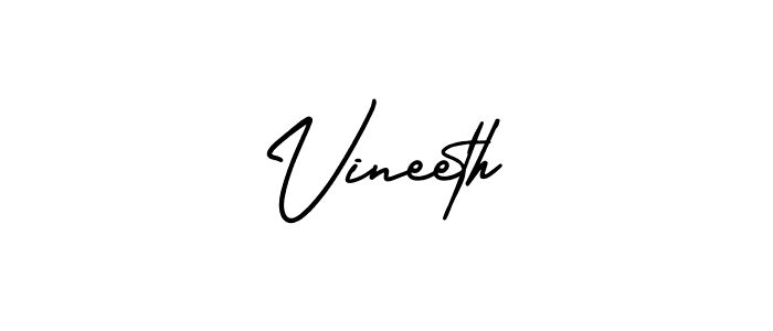 How to make Vineeth name signature. Use AmerikaSignatureDemo-Regular style for creating short signs online. This is the latest handwritten sign. Vineeth signature style 3 images and pictures png