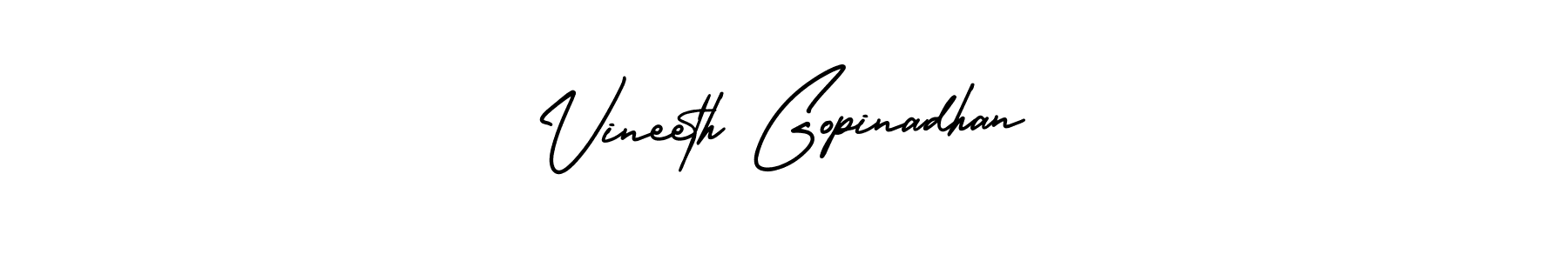 Make a beautiful signature design for name Vineeth Gopinadhan. With this signature (AmerikaSignatureDemo-Regular) style, you can create a handwritten signature for free. Vineeth Gopinadhan signature style 3 images and pictures png