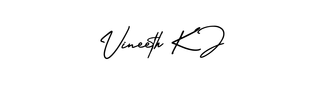 Create a beautiful signature design for name Vineeth K J. With this signature (AmerikaSignatureDemo-Regular) fonts, you can make a handwritten signature for free. Vineeth K J signature style 3 images and pictures png