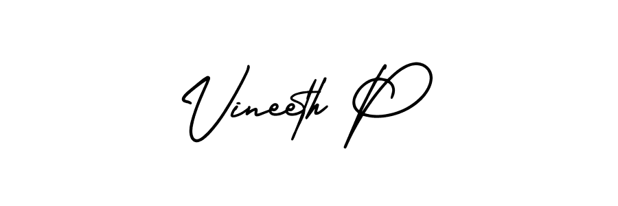 How to Draw Vineeth P signature style? AmerikaSignatureDemo-Regular is a latest design signature styles for name Vineeth P. Vineeth P signature style 3 images and pictures png