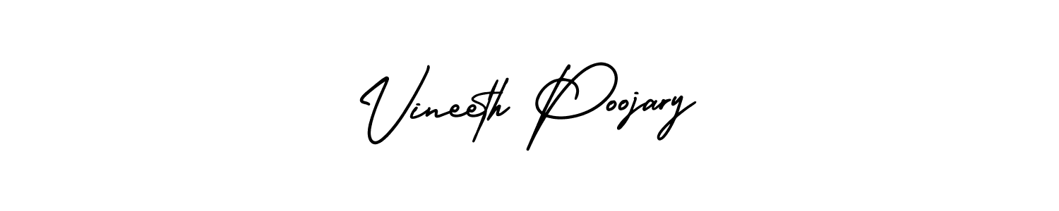 Use a signature maker to create a handwritten signature online. With this signature software, you can design (AmerikaSignatureDemo-Regular) your own signature for name Vineeth Poojary. Vineeth Poojary signature style 3 images and pictures png