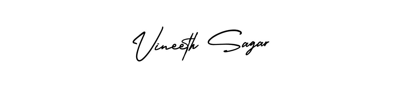 How to make Vineeth Sagar name signature. Use AmerikaSignatureDemo-Regular style for creating short signs online. This is the latest handwritten sign. Vineeth Sagar signature style 3 images and pictures png