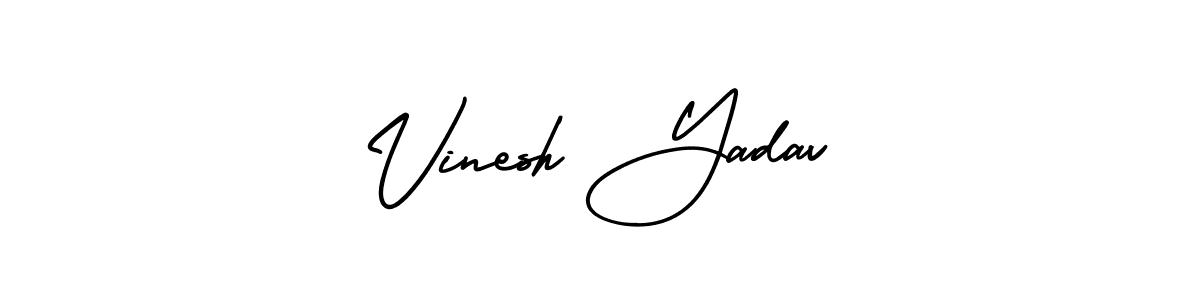 This is the best signature style for the Vinesh Yadav name. Also you like these signature font (AmerikaSignatureDemo-Regular). Mix name signature. Vinesh Yadav signature style 3 images and pictures png