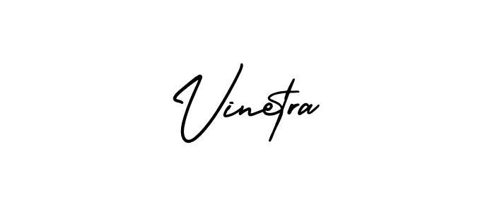 The best way (AmerikaSignatureDemo-Regular) to make a short signature is to pick only two or three words in your name. The name Vinetra include a total of six letters. For converting this name. Vinetra signature style 3 images and pictures png