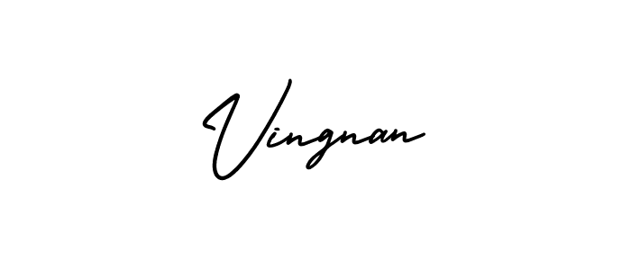 Similarly AmerikaSignatureDemo-Regular is the best handwritten signature design. Signature creator online .You can use it as an online autograph creator for name Vingnan. Vingnan signature style 3 images and pictures png