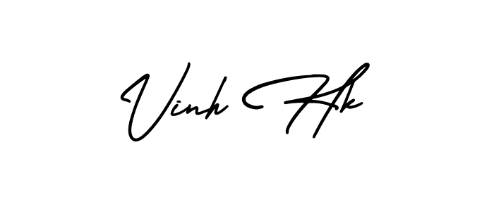 How to make Vinh Hk name signature. Use AmerikaSignatureDemo-Regular style for creating short signs online. This is the latest handwritten sign. Vinh Hk signature style 3 images and pictures png