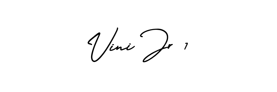 AmerikaSignatureDemo-Regular is a professional signature style that is perfect for those who want to add a touch of class to their signature. It is also a great choice for those who want to make their signature more unique. Get Vini Jr 7 name to fancy signature for free. Vini Jr 7 signature style 3 images and pictures png