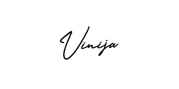 Vinija stylish signature style. Best Handwritten Sign (AmerikaSignatureDemo-Regular) for my name. Handwritten Signature Collection Ideas for my name Vinija. Vinija signature style 3 images and pictures png