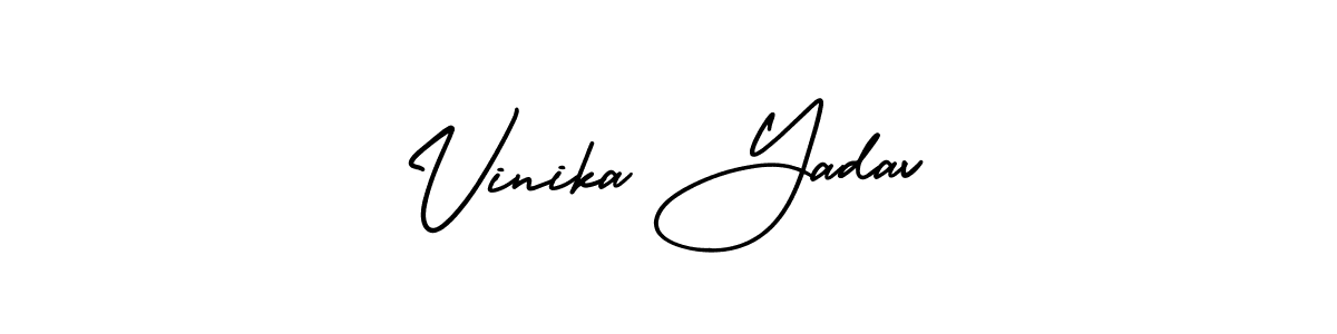 How to Draw Vinika Yadav signature style? AmerikaSignatureDemo-Regular is a latest design signature styles for name Vinika Yadav. Vinika Yadav signature style 3 images and pictures png