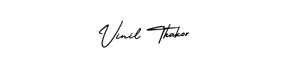 Make a short Vinil Thakor signature style. Manage your documents anywhere anytime using AmerikaSignatureDemo-Regular. Create and add eSignatures, submit forms, share and send files easily. Vinil Thakor signature style 3 images and pictures png