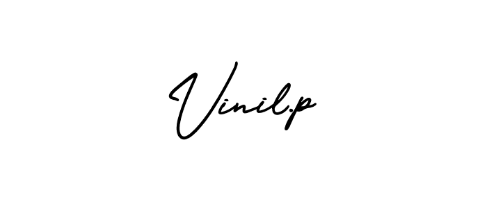 Also we have Vinil.p name is the best signature style. Create professional handwritten signature collection using AmerikaSignatureDemo-Regular autograph style. Vinil.p signature style 3 images and pictures png