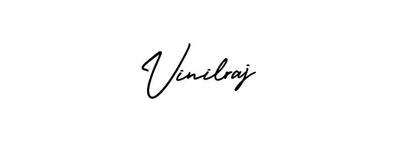 The best way (AmerikaSignatureDemo-Regular) to make a short signature is to pick only two or three words in your name. The name Vinilraj include a total of six letters. For converting this name. Vinilraj signature style 3 images and pictures png
