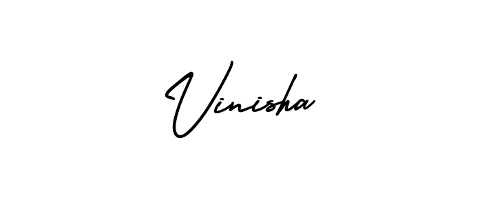 How to make Vinisha signature? AmerikaSignatureDemo-Regular is a professional autograph style. Create handwritten signature for Vinisha name. Vinisha signature style 3 images and pictures png