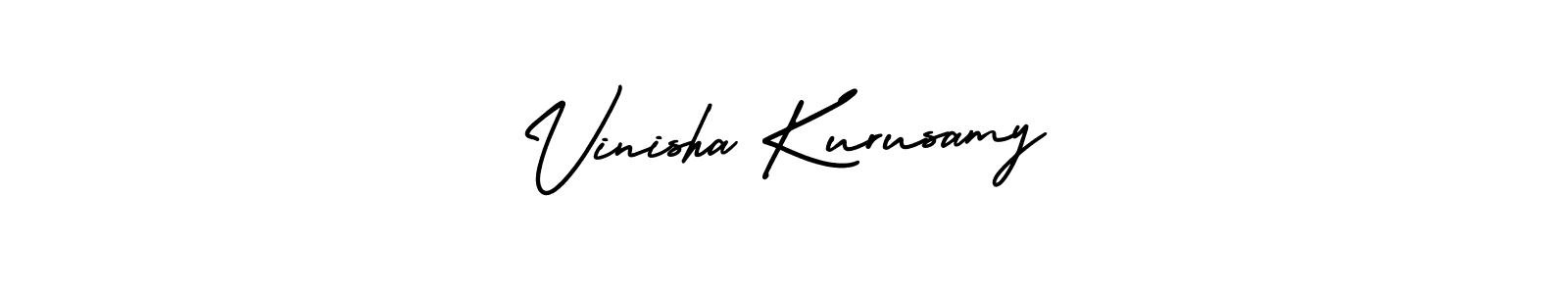 Make a short Vinisha Kurusamy signature style. Manage your documents anywhere anytime using AmerikaSignatureDemo-Regular. Create and add eSignatures, submit forms, share and send files easily. Vinisha Kurusamy signature style 3 images and pictures png