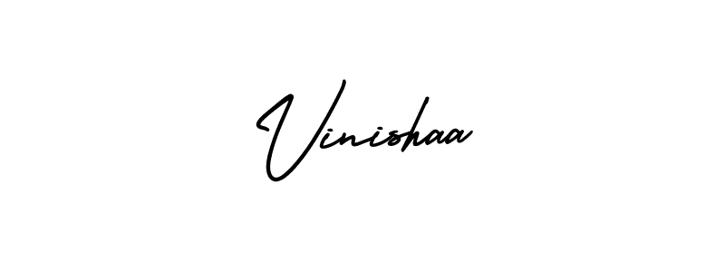 Make a beautiful signature design for name Vinishaa. With this signature (AmerikaSignatureDemo-Regular) style, you can create a handwritten signature for free. Vinishaa signature style 3 images and pictures png