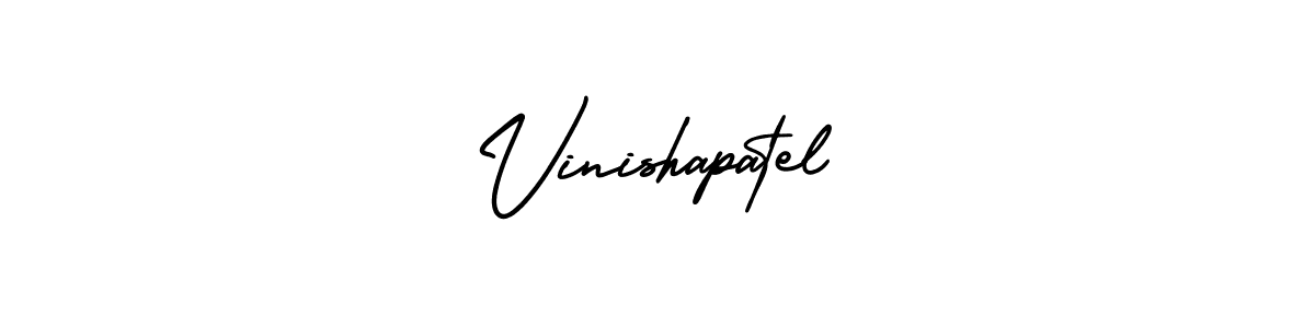 The best way (AmerikaSignatureDemo-Regular) to make a short signature is to pick only two or three words in your name. The name Vinishapatel include a total of six letters. For converting this name. Vinishapatel signature style 3 images and pictures png
