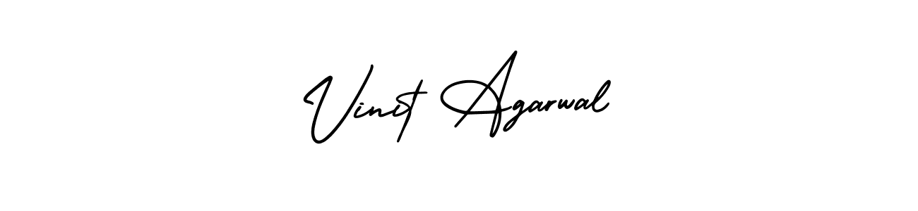 Use a signature maker to create a handwritten signature online. With this signature software, you can design (AmerikaSignatureDemo-Regular) your own signature for name Vinit Agarwal. Vinit Agarwal signature style 3 images and pictures png