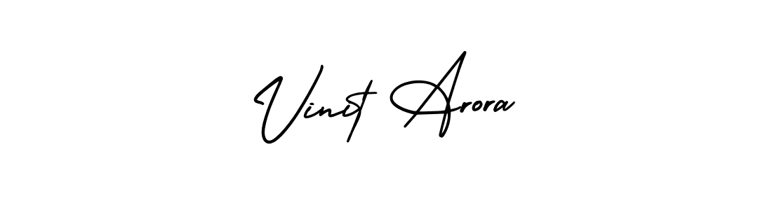 Create a beautiful signature design for name Vinit Arora. With this signature (AmerikaSignatureDemo-Regular) fonts, you can make a handwritten signature for free. Vinit Arora signature style 3 images and pictures png