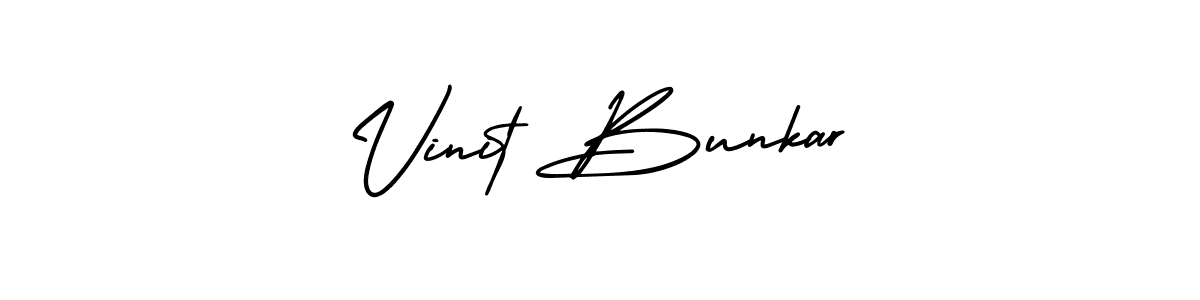 Vinit Bunkar stylish signature style. Best Handwritten Sign (AmerikaSignatureDemo-Regular) for my name. Handwritten Signature Collection Ideas for my name Vinit Bunkar. Vinit Bunkar signature style 3 images and pictures png