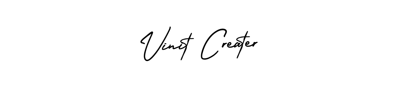 How to make Vinit Creater name signature. Use AmerikaSignatureDemo-Regular style for creating short signs online. This is the latest handwritten sign. Vinit Creater signature style 3 images and pictures png