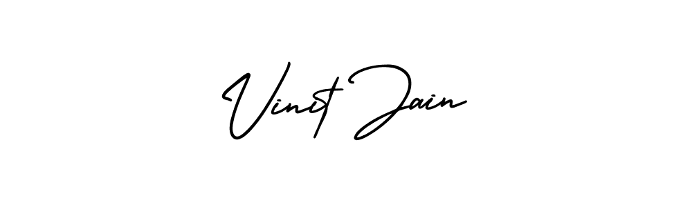 How to make Vinit Jain name signature. Use AmerikaSignatureDemo-Regular style for creating short signs online. This is the latest handwritten sign. Vinit Jain signature style 3 images and pictures png