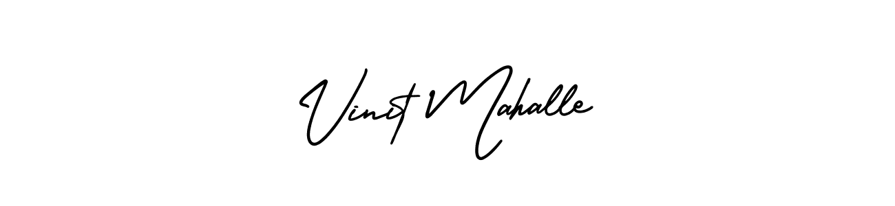 The best way (AmerikaSignatureDemo-Regular) to make a short signature is to pick only two or three words in your name. The name Vinit Mahalle include a total of six letters. For converting this name. Vinit Mahalle signature style 3 images and pictures png