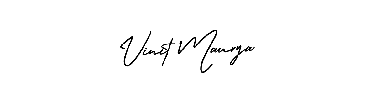 Make a beautiful signature design for name Vinit Maurya. With this signature (AmerikaSignatureDemo-Regular) style, you can create a handwritten signature for free. Vinit Maurya signature style 3 images and pictures png