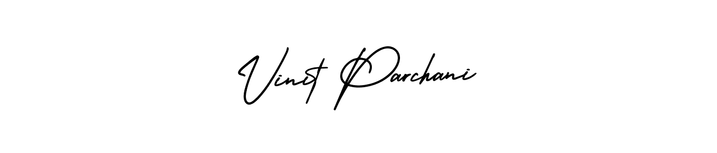 How to make Vinit Parchani name signature. Use AmerikaSignatureDemo-Regular style for creating short signs online. This is the latest handwritten sign. Vinit Parchani signature style 3 images and pictures png