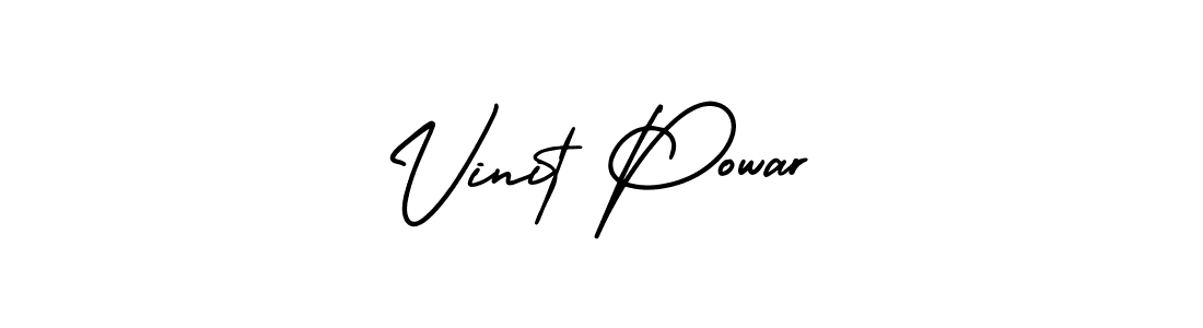 The best way (AmerikaSignatureDemo-Regular) to make a short signature is to pick only two or three words in your name. The name Vinit Powar include a total of six letters. For converting this name. Vinit Powar signature style 3 images and pictures png