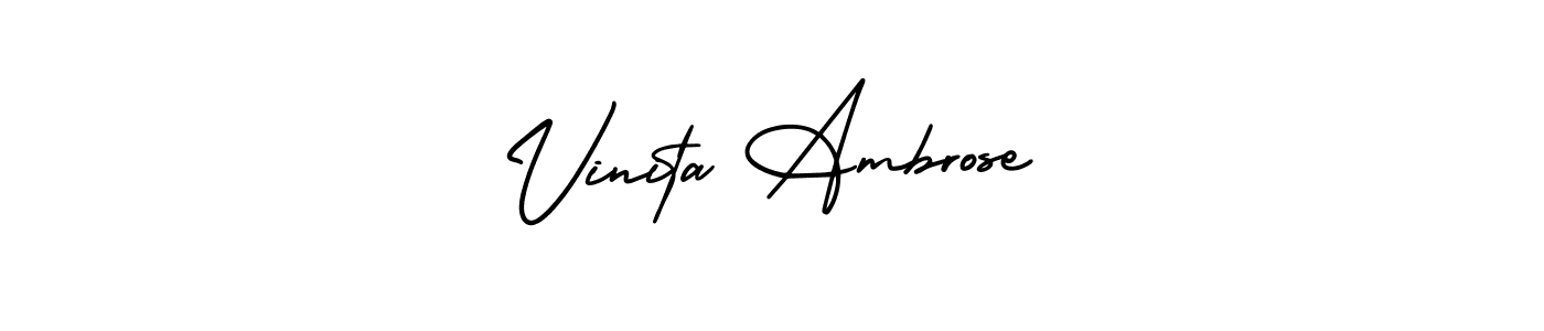 Design your own signature with our free online signature maker. With this signature software, you can create a handwritten (AmerikaSignatureDemo-Regular) signature for name Vinita Ambrose. Vinita Ambrose signature style 3 images and pictures png