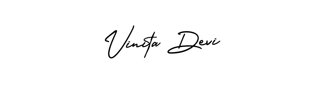 How to make Vinita Devi name signature. Use AmerikaSignatureDemo-Regular style for creating short signs online. This is the latest handwritten sign. Vinita Devi signature style 3 images and pictures png