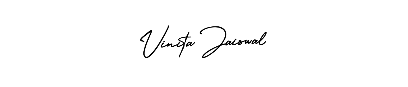 Make a beautiful signature design for name Vinita Jaiswal. With this signature (AmerikaSignatureDemo-Regular) style, you can create a handwritten signature for free. Vinita Jaiswal signature style 3 images and pictures png