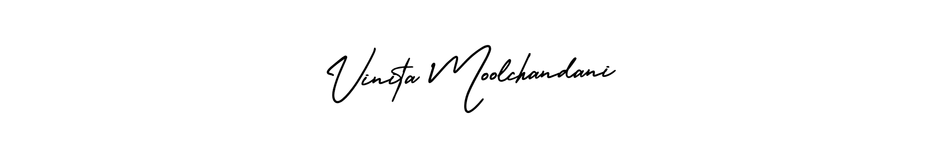 Create a beautiful signature design for name Vinita Moolchandani. With this signature (AmerikaSignatureDemo-Regular) fonts, you can make a handwritten signature for free. Vinita Moolchandani signature style 3 images and pictures png
