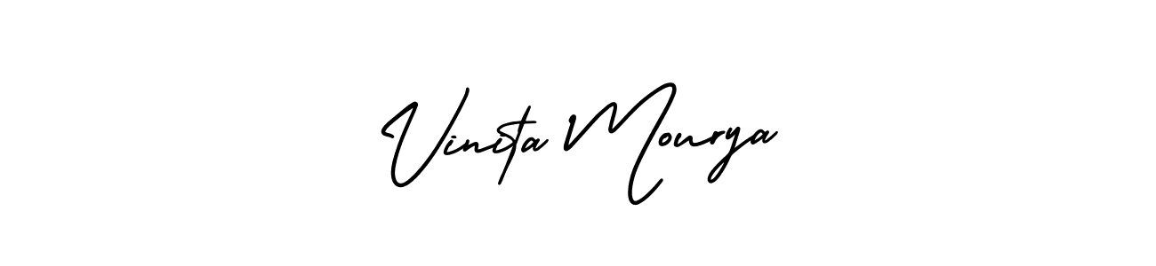 Use a signature maker to create a handwritten signature online. With this signature software, you can design (AmerikaSignatureDemo-Regular) your own signature for name Vinita Mourya. Vinita Mourya signature style 3 images and pictures png