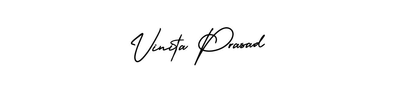 How to make Vinita Prasad signature? AmerikaSignatureDemo-Regular is a professional autograph style. Create handwritten signature for Vinita Prasad name. Vinita Prasad signature style 3 images and pictures png
