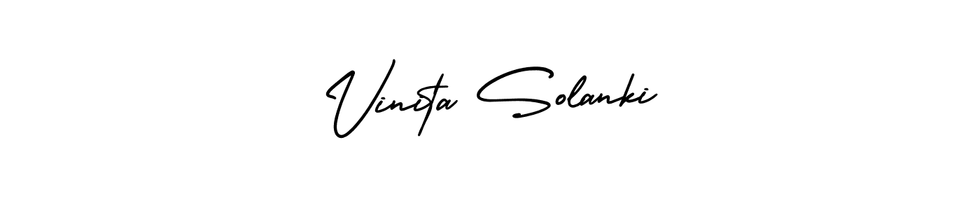 How to make Vinita Solanki signature? AmerikaSignatureDemo-Regular is a professional autograph style. Create handwritten signature for Vinita Solanki name. Vinita Solanki signature style 3 images and pictures png