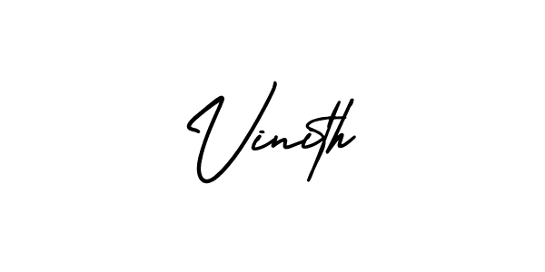 Make a beautiful signature design for name Vinith. With this signature (AmerikaSignatureDemo-Regular) style, you can create a handwritten signature for free. Vinith signature style 3 images and pictures png