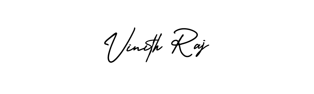 How to make Vinith Raj name signature. Use AmerikaSignatureDemo-Regular style for creating short signs online. This is the latest handwritten sign. Vinith Raj signature style 3 images and pictures png