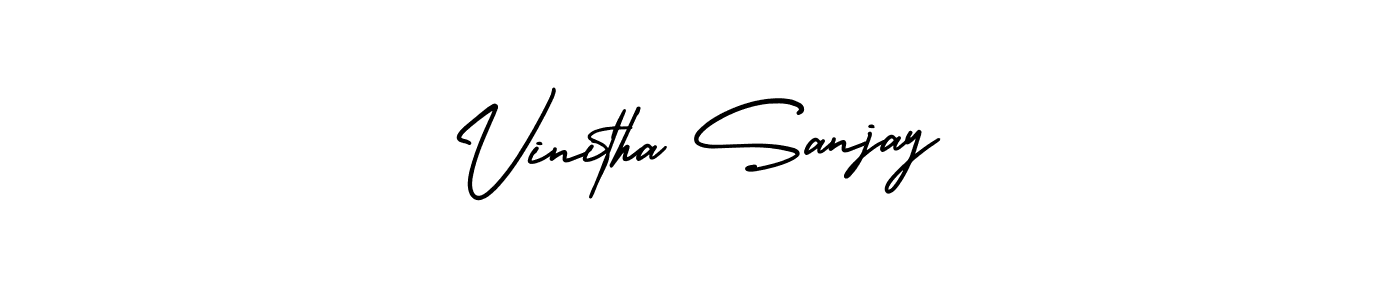 How to make Vinitha Sanjay name signature. Use AmerikaSignatureDemo-Regular style for creating short signs online. This is the latest handwritten sign. Vinitha Sanjay signature style 3 images and pictures png